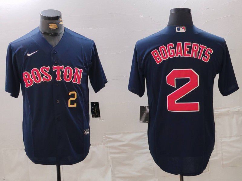 Men Boston Red Sox #2 Bogaerts Drak Blue Game 2025 Nike MLB Jersey style 2->boston red sox->MLB Jersey